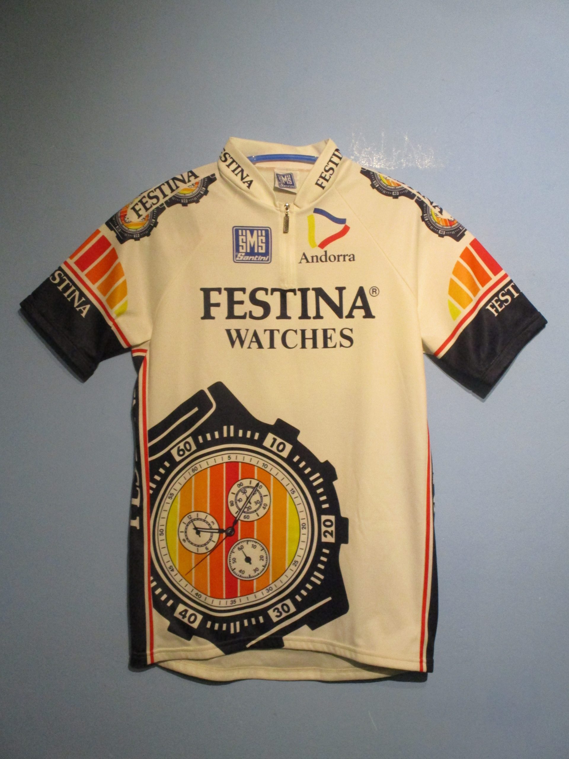 Maillot Cycliste Vintage Sibille - FESTINA ANDORRA 1994, équipe Leblanc Virenque, Taille XXL